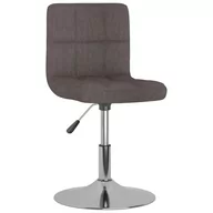 Krzesła - shumee Obrotowe krzesło stołowe kolor taupe tapicerowane tkaniną - miniaturka - grafika 1