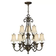 Lampy sufitowe - Elstead Lighting Plantation 10Lt Chandelier Pearl Bronze HK/PLANT10 PZ Elstead lampa wisząca stylowa abażurowa HK/PLANT10 PZ ) - miniaturka - grafika 1