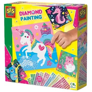 Ses Creative Diamentowy mozaika - Szczęśliwe zwierzęta - Prace ręczne dla dzieci - miniaturka - grafika 1