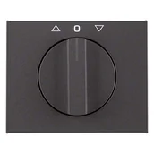 Klawisze i ramki - Hager polo K.1 Płytka czołowa z pokrętłem do łącznika żaluzjowego obrotowego, antracyt mat, lakierowany 1077710600 1077710600 - miniaturka - grafika 1