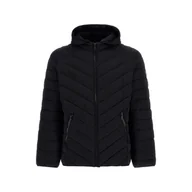 Kurtki męskie - Męska Kurtka zimowa pikowana GUESS STRETCH HOODIE JACKE M2YL15WEQP0-JBLK – Czarny - miniaturka - grafika 1