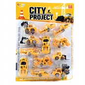 Samochody i pojazdy dla dzieci - POJAZDY BUDOWLANE SAMOCHODY AUTKA ZESTAW 12SZT - miniaturka - grafika 1