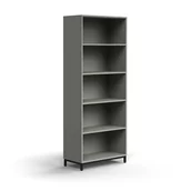 Regały biurowe - Regał QBUS, 4 półki, nóżki, 2020x800x400 mm, czarny, jasnoszary - miniaturka - grafika 1