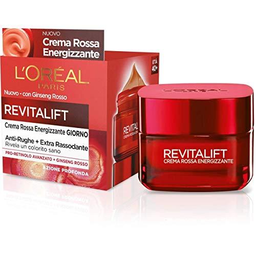 L'Oréal Paris krem do twarzy na dzień, orzeźwiający, przeciwzmarszczkowy, rewititalift, wyjątkowo ujędrniająca formuła, wzbogacony czerwonym żeńsiem i rozszerzającym proretinolem, 50 ml.