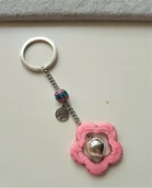 Breloki - Duży Brelok Breloczek Różowy Kwiat Howlit Serce - miniaturka - grafika 1