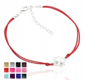 Bransoletki - Srebrna bransoletka sznurkowa koniczynka cyrkonie bransoletka z koniczynką - miniaturka - grafika 1