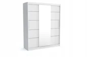 Meble do przedpokoju - Szafa Rio 180 cm trzydrzwiowa z lustrem biała pojemna na ubrania - miniaturka - grafika 1
