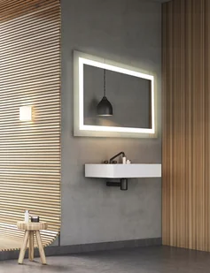 Lustro łazienkowe podświetlane LED prostokątne 60x80 cm różne barwy światła - Lustra - miniaturka - grafika 1
