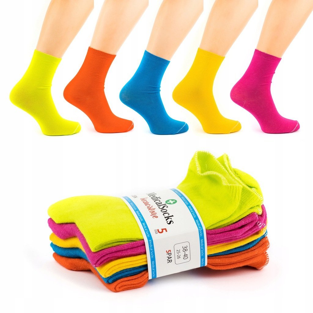 5X Skarpetki Skarpety Medyczne Bezuciskowe Damskie 41-43
