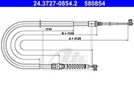 Linki hamulca postojowego - ATE LINKA HAMULCA 24.3727-0854.2 PEUGEOT 308 1.6HDI 13 - miniaturka - grafika 1