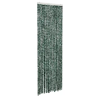 vidaXL Zasłona muchowa szenilowa zielono-biała 56x200 cm - Zasłony - miniaturka - grafika 1