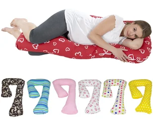 poduszka ciążowa dla kobiet, wielofunkcyjna, wygodna, duża poduszka ciążowa dla kobiet, wielofunkcyjna, wygodna, duża (wzór: niebieskie serca) - Poduszki do karmienia - miniaturka - grafika 1