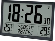 Termometry domowe - JVD Zegar JVD RB9412.1 Termometr DCF77 Dni Tygodnia po polsku 42x29 cm - miniaturka - grafika 1
