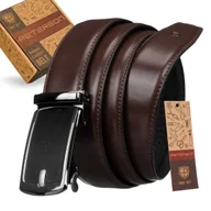 Paski - Pasek PU+skóra 35 mm PTN AB35-105-02-PUL BROWN - miniaturka - grafika 1