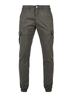 Spodnie męskie - Urban Classics AOP Glencheck Cargo Jog spodnie męskie z delikatnym wzorem w kratkę w 3 kolorach, rozmiary S - 5XL, ciemnoszary, XL - grafika 1