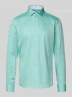 Koszule męskie - Koszula biznesowa o kroju slim fit z bawełny z kołnierzykiem typu kent - miniaturka - grafika 1