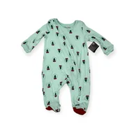 Pajacyki dla niemowląt - Zielony pajacyk ��pioszki niemowl��ce OKIE DOKIE 3M - miniaturka - grafika 1