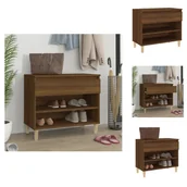 Szafki na buty - vidaXL Stojak na buty brązowy dąb 70x36x60 cm materiał drewnopochodny - Stojaki i szafki na buty - miniaturka - grafika 1