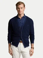 Swetry męskie - Polo Ralph Lauren Kardigan 710941095001 Granatowy Regular Fit - miniaturka - grafika 1