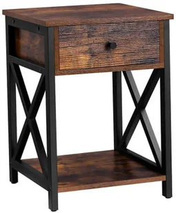 Loftowa szafka z szufladą rustykalny brąz W6-L17 - Szafki nocne Loftowa szafka z szufladą rustykalny brąz W6-L17 - Szafki nocne - miniaturka - grafika 1
