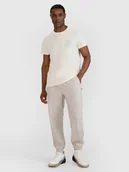 Spodnie sportowe męskie - 4F Spodnie casual męskie - beżowe 3XL - miniaturka - grafika 1