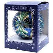 Bombki - Bombka szklana dekor bogaty 12 cm VELVET BLUE 1 szt. - miniaturka - grafika 1