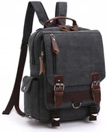 Plecaki szkolne i tornistry - Plecak Szkolny Na Uczelnię Podróżny Turystyczny Elegancki Vintage 2w1 - miniaturka - grafika 1