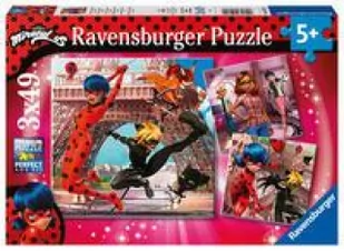 Ravensburger Puzzle 3x49 Miraculum: Biedronka i Czarny Kot - - Puzzle - miniaturka - grafika 2