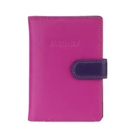 Etui na dokumenty i karty - Kolorowe skórzane etui na paszport Visconti RB-75 RFID - jagodowy - miniaturka - grafika 1