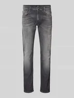 Spodnie męskie - Jeansy o kroju slim fit z efektem znoszenia model ‘ANBASS’ - miniaturka - grafika 1