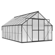 Szklarnie ogrodowe - Szklarnia Ogrodowa Poliwęglan Duża Slide-In 489x305cm Czarna UV - miniaturka - grafika 1