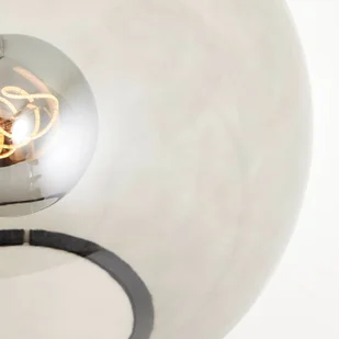 Brilliant Szklana lampa stołowa Belado czarny/dymny szary gładki - Lampy stojące - miniaturka - grafika 1