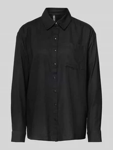 Bluzka koszulowa o kroju relaxed fit z mieszanki wiskozy i lnu model ‘PIA’ - Koszule damskie - miniaturka - grafika 1