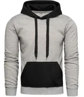 Bluzy męskie - Bluza męska szara z kapturem Recea - miniaturka - grafika 1