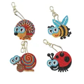 Dekoratorstwo - Breloczki diamond painting DIY (235) dla dzieci 4 szt. - miniaturka - grafika 1