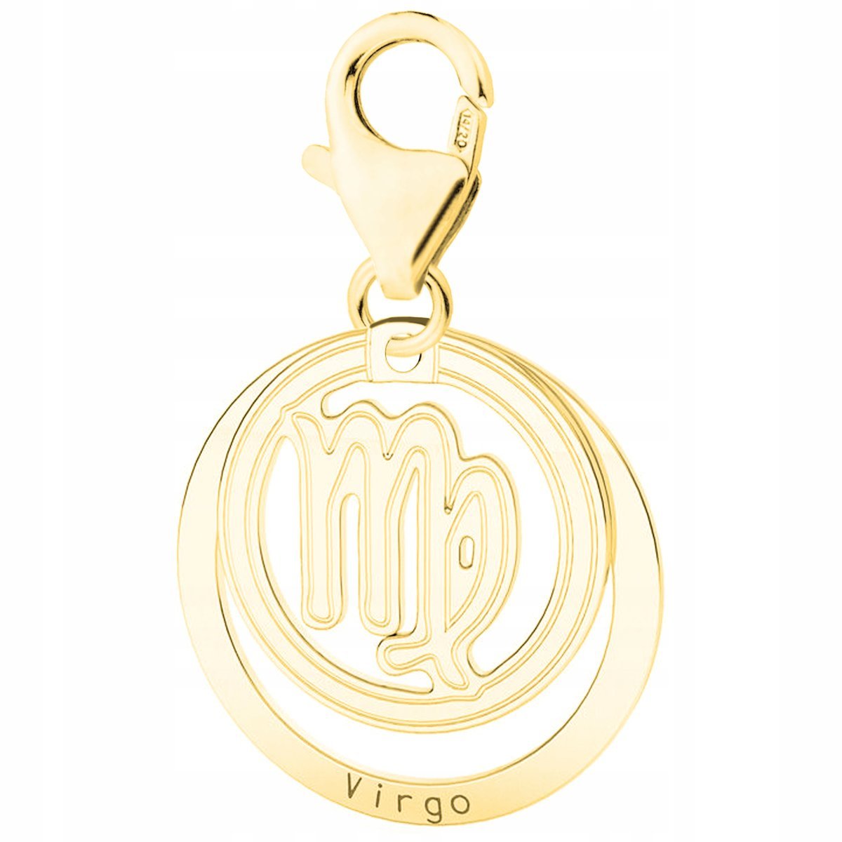 Złota Zawieszka ze Znakiem Zodiaku Virgo Znak Zodiaku Panna SREBRO 925