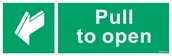 Systemy ekspozycyjne i znaki informacyjne - AC061 PULL TO OPEN, PS - PŁYTA PCV 1MM FOTOLUMINESCENCYJNA; (150X50MM) - miniaturka - grafika 1