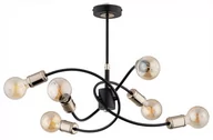 Lampy sufitowe - Karuzo lampa wisząca 6-punktowa czarna/złota 63170 - miniaturka - grafika 1