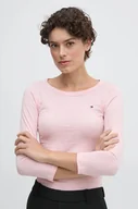 Bluzki damskie - Tommy Hilfiger longsleeve bawełniany kolor różowy WW0WW37861 - miniaturka - grafika 1