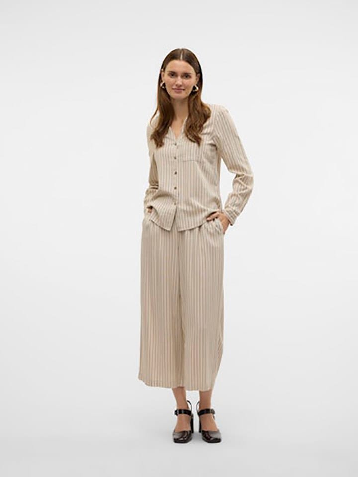 Vero Moda Spodnie w kolorze beżowo-czarnym