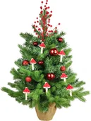 Choinki - Dekorowana sztuczna choinka MUCHOMOR 60 cm z oświetleniem LED W KWIATACH - miniaturka - grafika 1