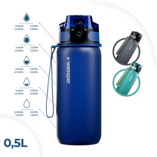 Wessper, Butelka, Activemax Triline, 500 Ml, Niebieska - Shakery i bidony sportowe - miniaturka - grafika 1