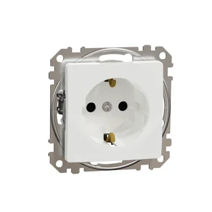 Schneider Gniazdo z/u Schuko z przesłonami SEDNA Design & Elements biały - Gniazdka elektryczne - miniaturka - grafika 1