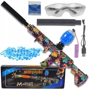 BEZPIECZNY DUŻY KARABIN AUTOMATYCZNY AKUMULATOR ZESTAW NA KULKI ŻELOWE - Zabawki militarne - miniaturka - grafika 1