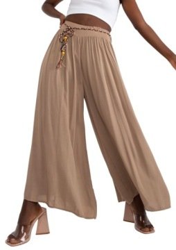 Spódnico-spodnie damskie letnie palazzo alladynki brązowy M