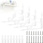 Zawiasy, okucia i inne akcesoria - Wsporniki półek Case Pack, 24 cm x 19 cm, do garażu, kuchni, sypialni (białe), do montażu na ścianie - miniaturka - grafika 1