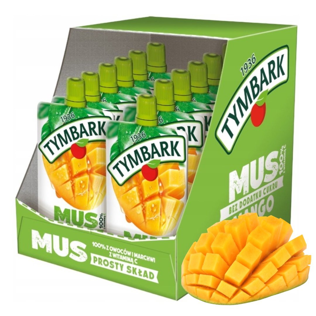 Tymbark Mus 100% mango jabłko banan 120 g x 12 sztuk