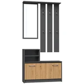 Wieszaki i stojaki - Zestaw Mebli Do Przedpokoju Z Szafką Na Buty Dąb Artisan + L7-N86 - miniaturka - grafika 1