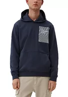 Bluzy męskie - s.Oliver Bernd Freier GmbH & Co. KG Męska bluza z kapturem, długi rękaw, niebieska, XL (DE), niebieski - miniaturka - grafika 1