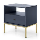 Inne meble do salonu - Stolik Nocny Mono Ms54 Złoty / Granatowy - miniaturka - grafika 1